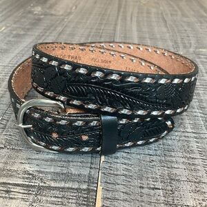 Western Leather Black Belt by End of Trail